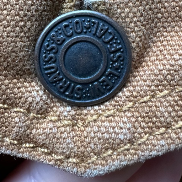 LEVI STRAUSS & CO Vintage Tan Denim Jacket Standard Size Medium Button Down - Picture 12 of 12